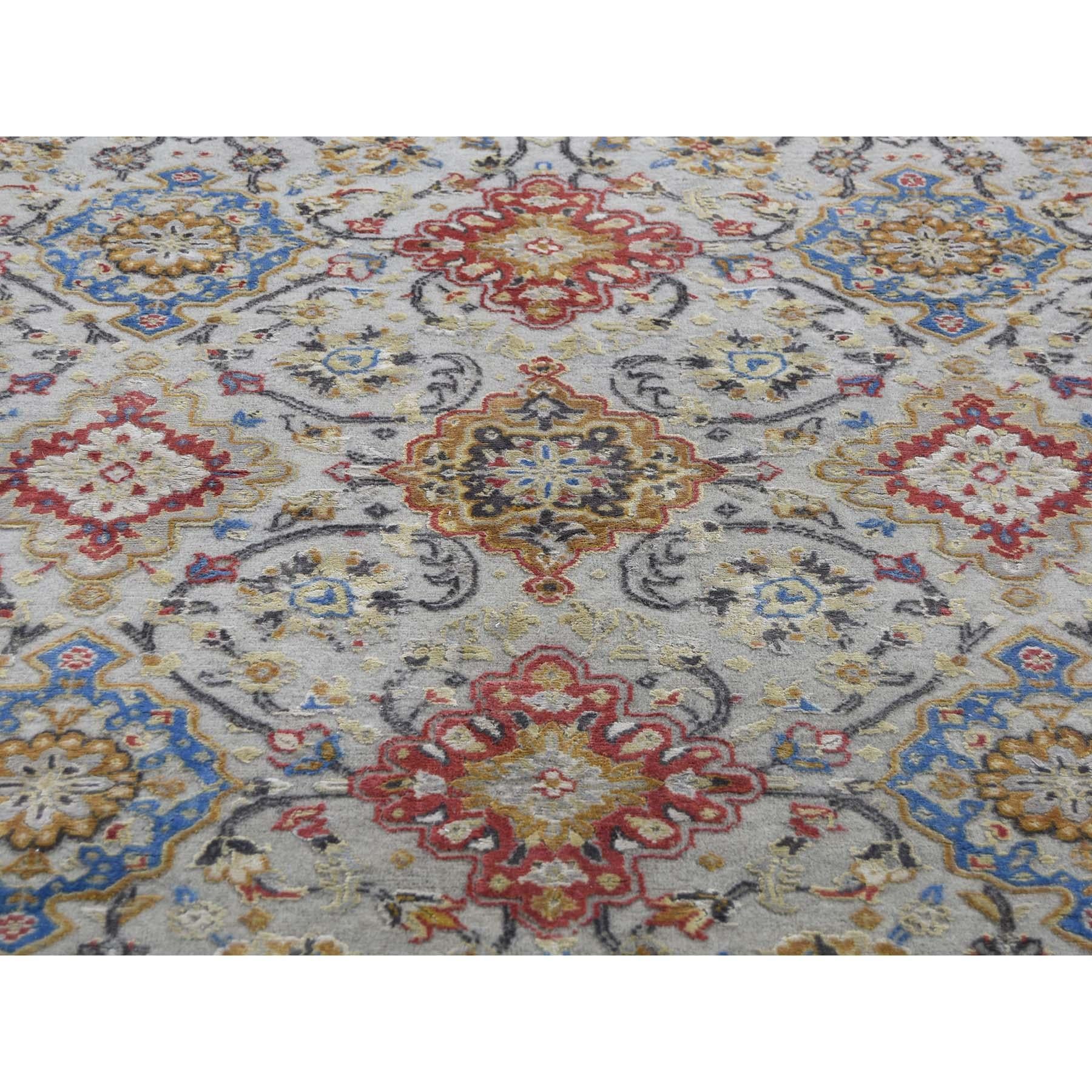 The Sunset Rosettes Pure Silk and Wool Hand-Knotted Oriental Rug 3