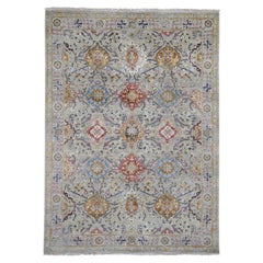The Sunset Rosettes Pure Silk and Wool Hand-Knotted Oriental Rug