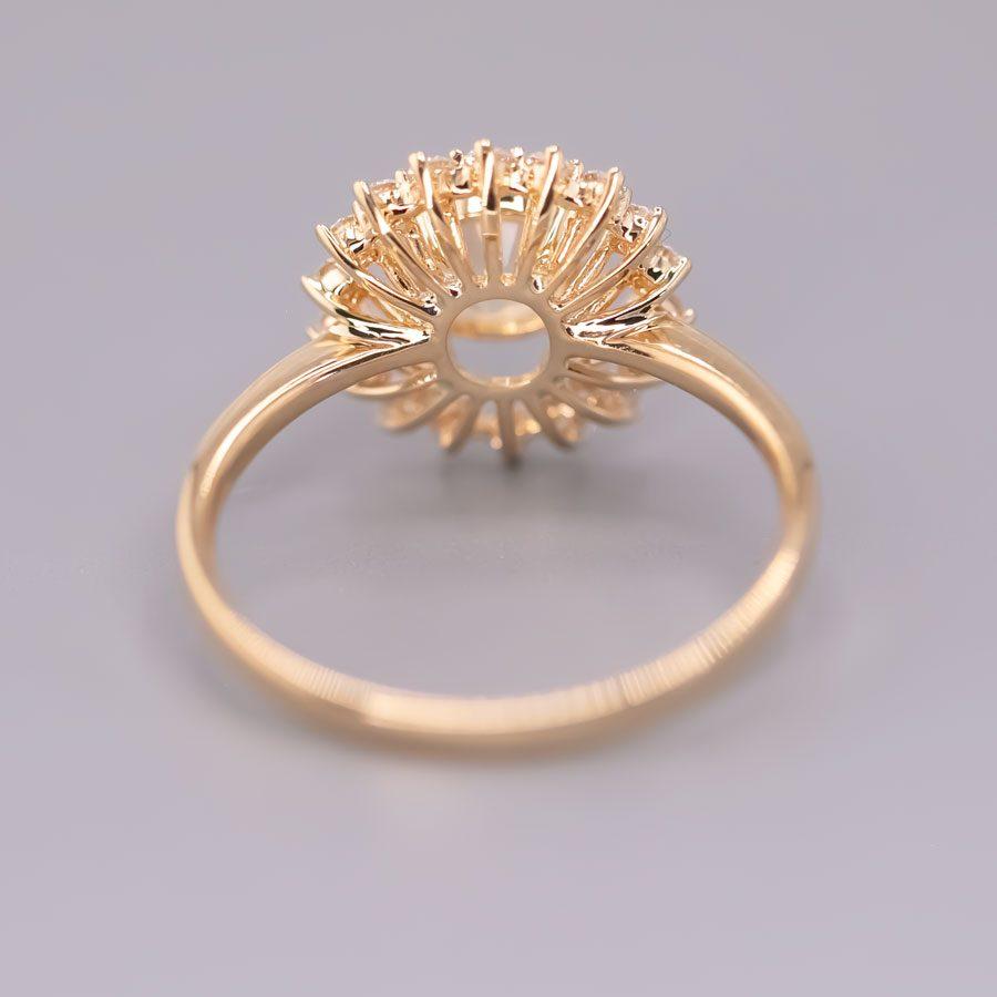 Women's The Sunshine - Faced Fire Opal & Diamond Engagement Ring 18K Yellow Gold For Sale