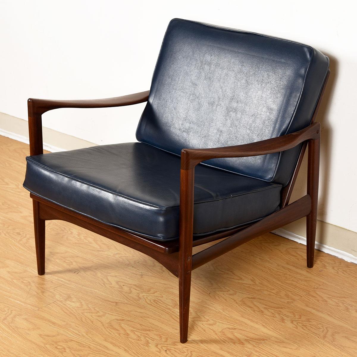 Leather Swedish ‘Candidate’ Chair by Danish Legend by Ib Kofod Larsen For Sale