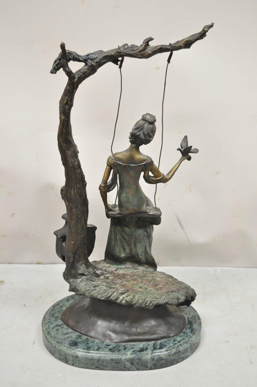 The Swing Bronze Statue on Marble Base after Louis Icart (1888-1950) 5