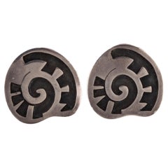 The Swirl of Margot de Taxco in Sterling Silver Clip On Earrings