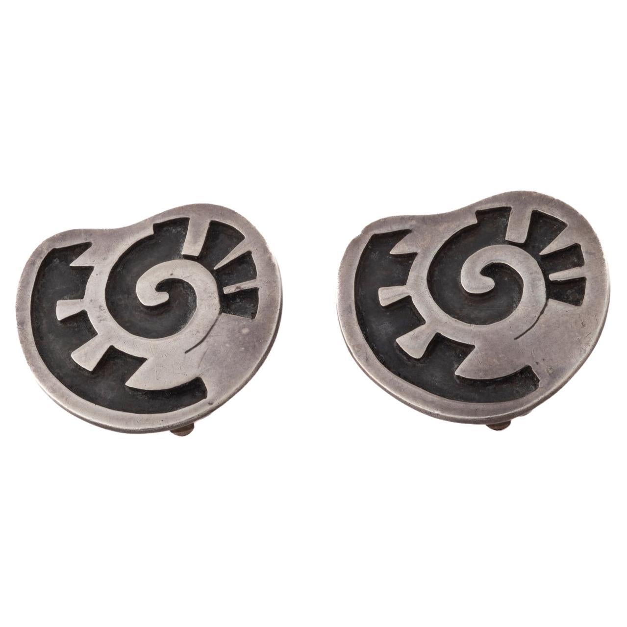The Swirl of Margot de Taxco in Sterling Silver Clip On Earrings
