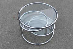 Swivel Table in Chrome and Glass