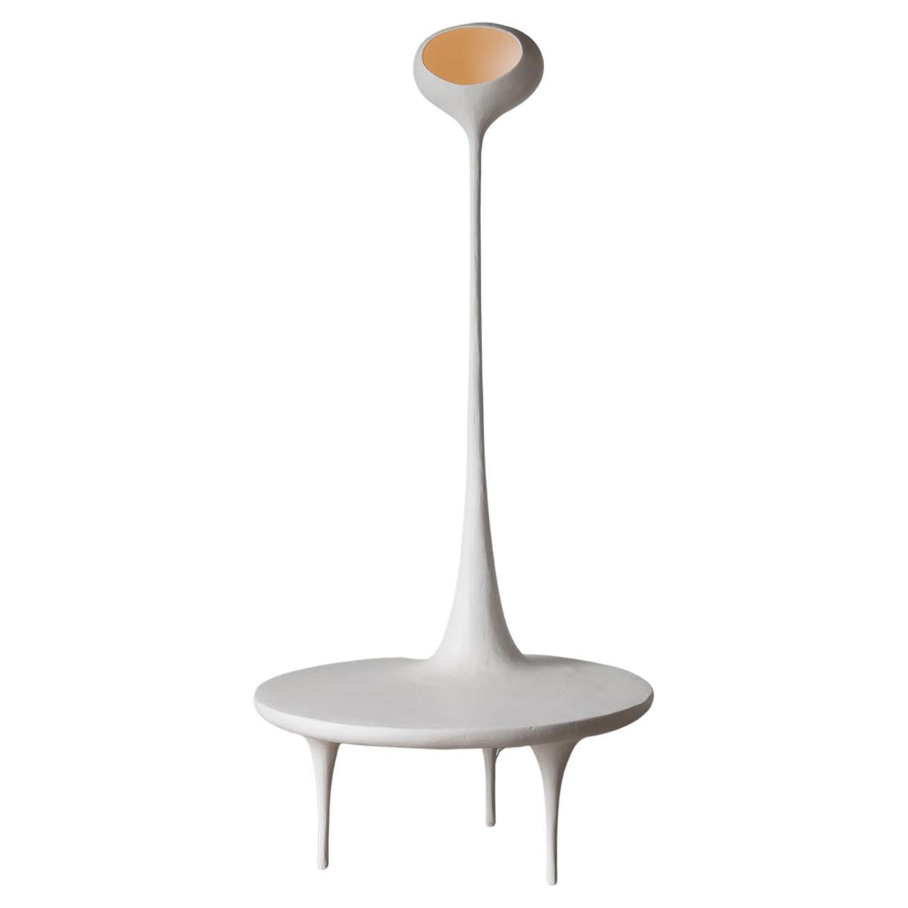 Table That Dreamed 'of Being Light' in Polished Plaster by Reynold Rodriguez