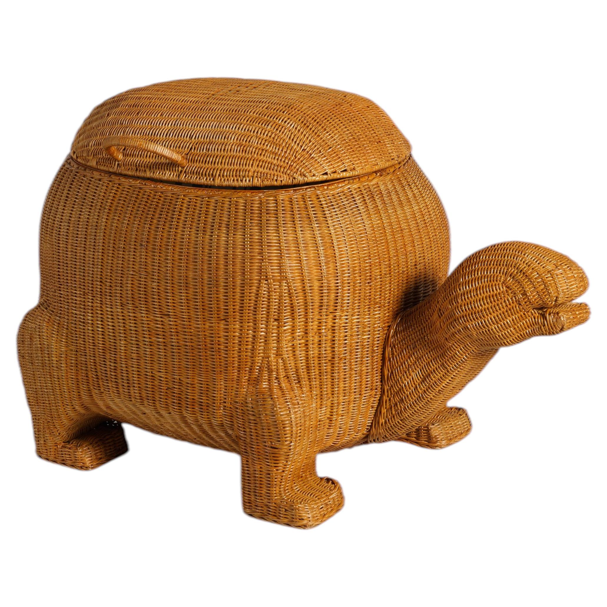 The Tale Of The Tortoise Basket in Cane, Viya by Vikram Goyal For Sale