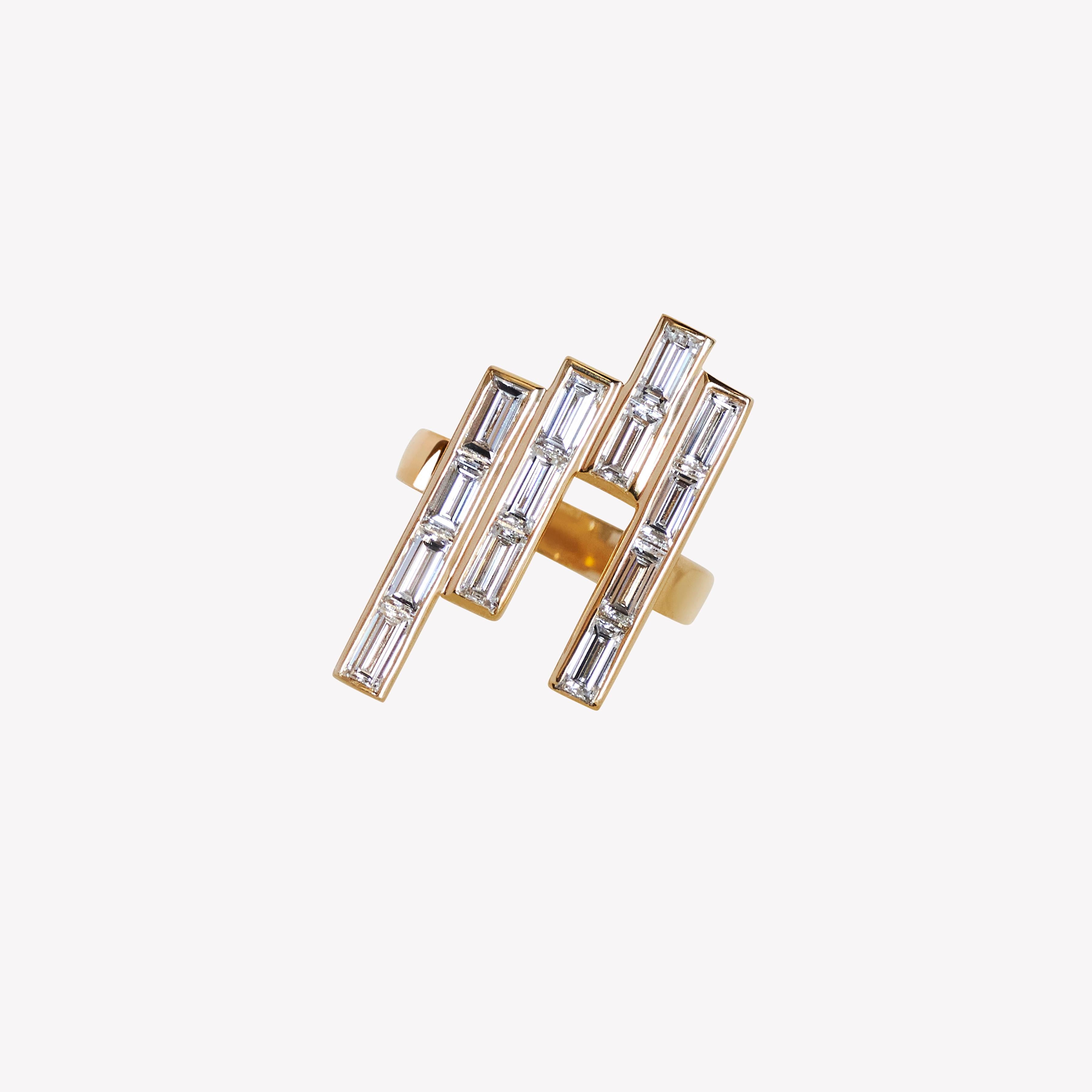 For Sale:  3.5 Carat Baguette Diamond Ring- one off sample in lab diamonds SZ US 7 10