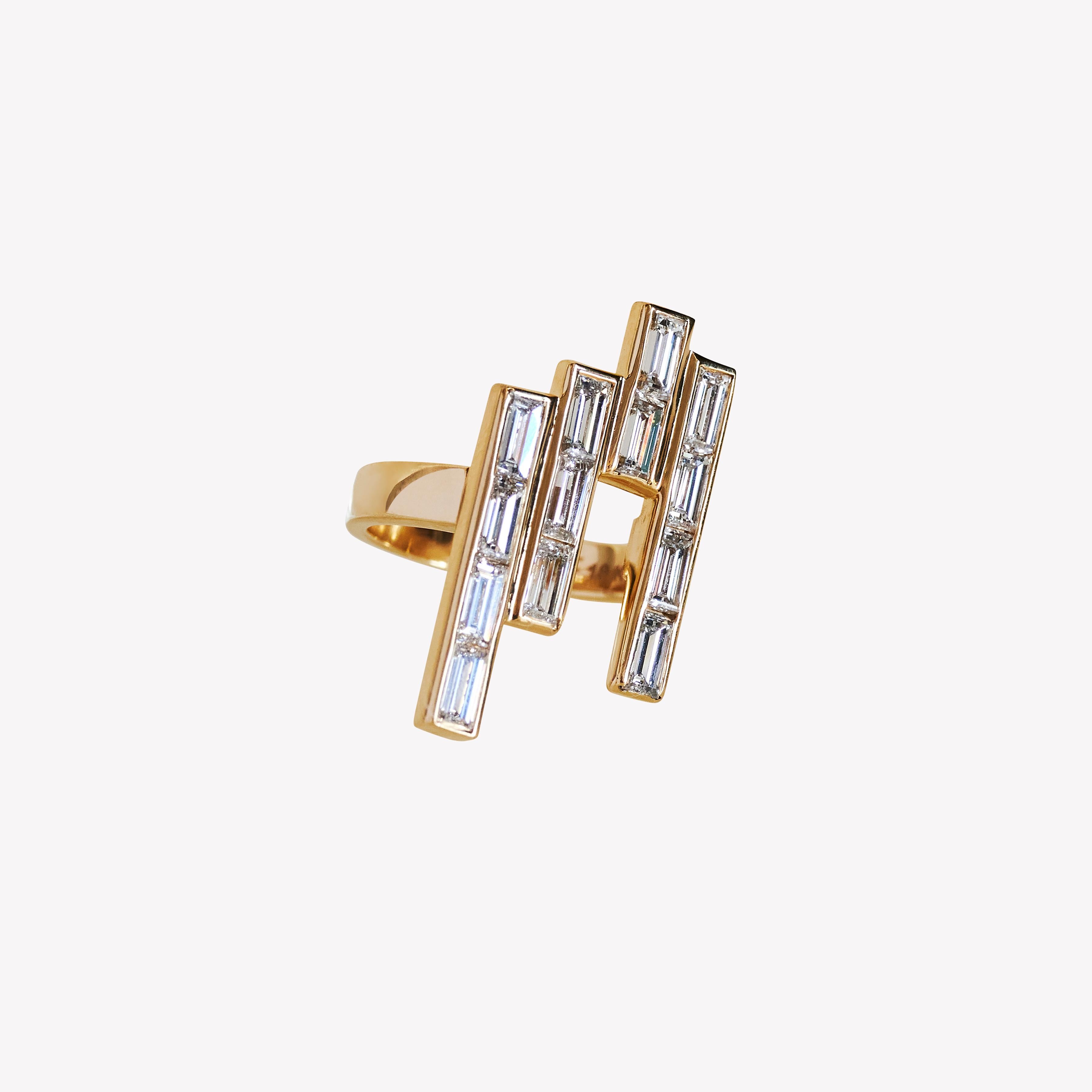 For Sale:  3.5 Carat Baguette Diamond Ring- one off sample in lab diamonds SZ US 7 9