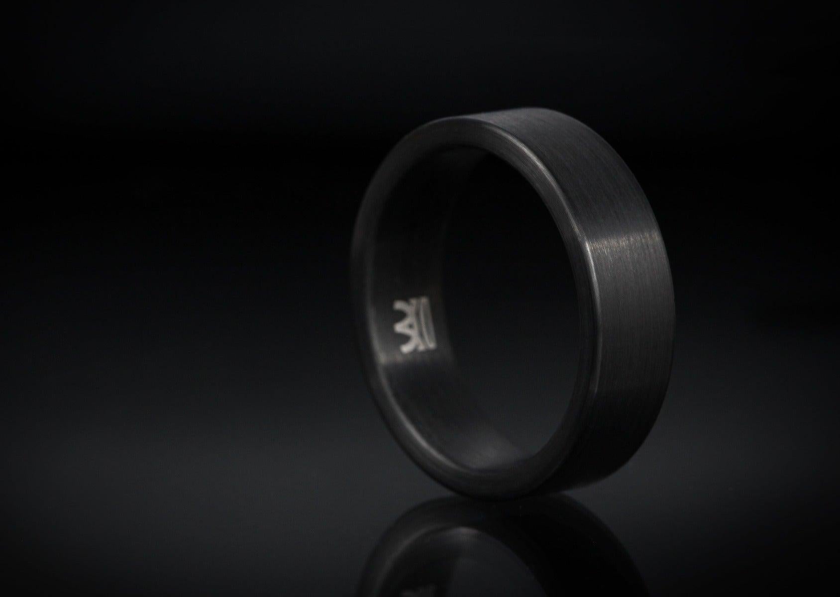 For Sale:  The Taro : Flat Brushed Black Tungsten Comfort Fit Wedding Band 4