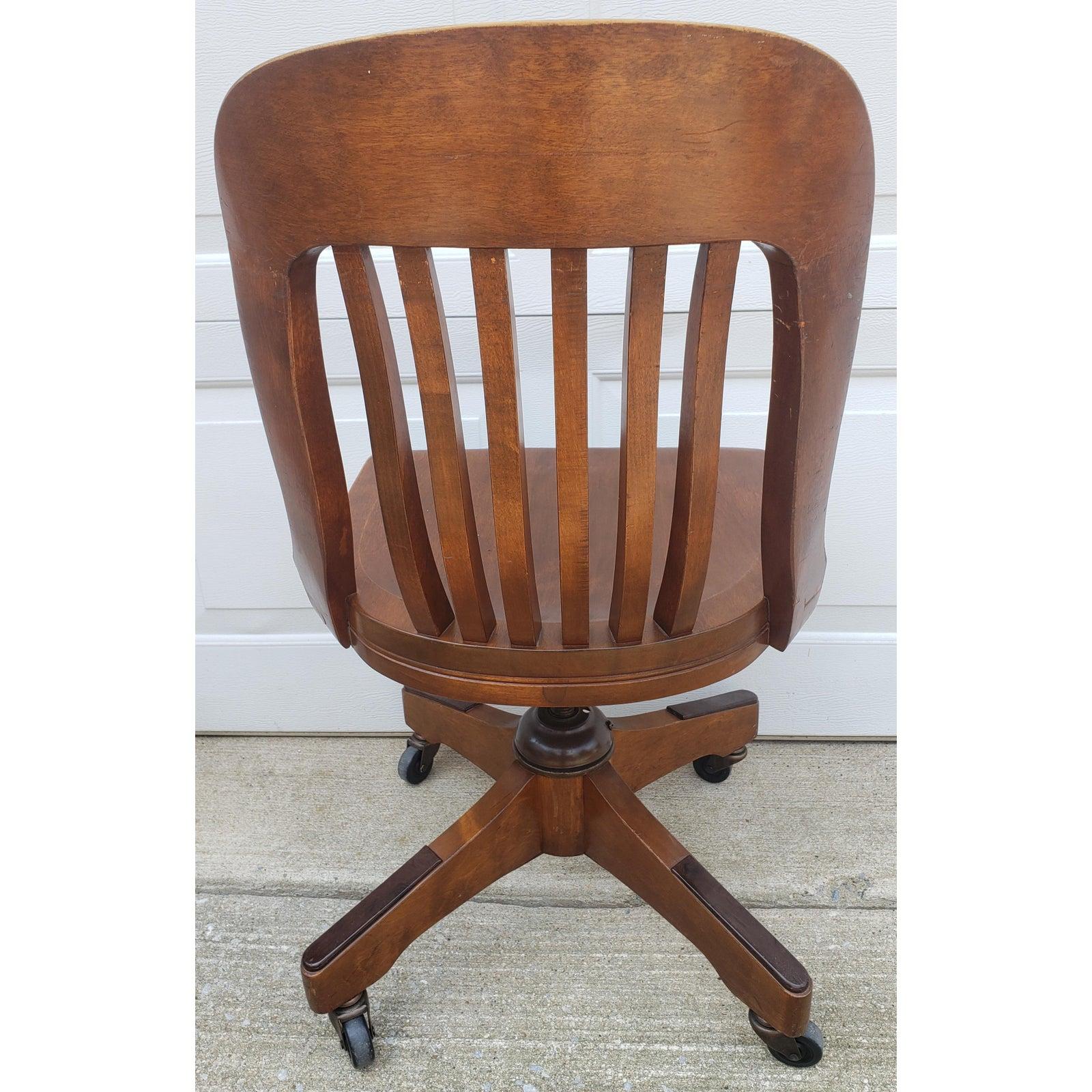 vintage oak bankers chair