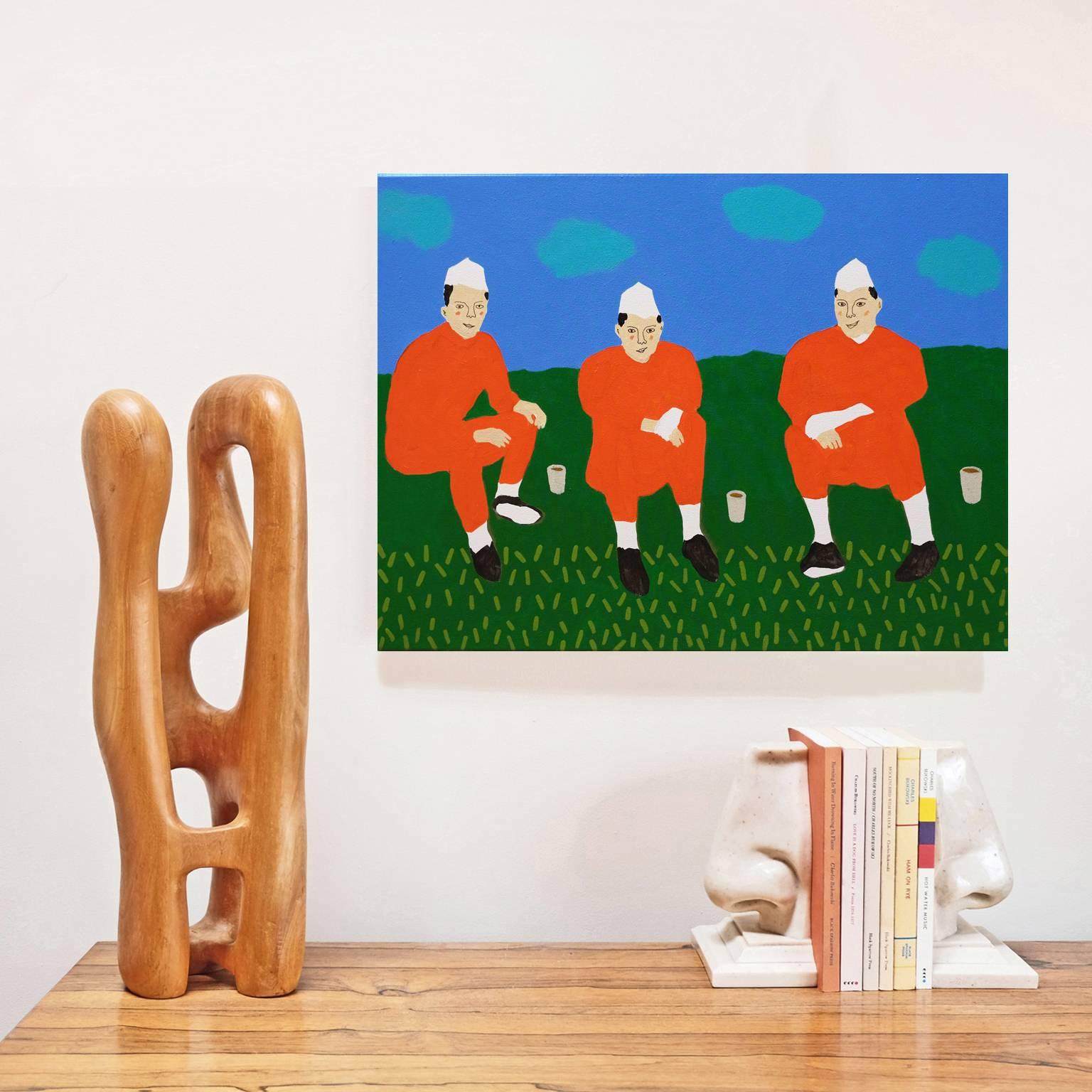 Acrylic on canvas by Alan Fears, 2018. 

Alan Fears (b. 1974) is an emerging British artist who was shortlisted for the John Moores painting prize, 2018, and is featured on the cover of the 229 Summer issue of The Paris Review.

'A naive artist,