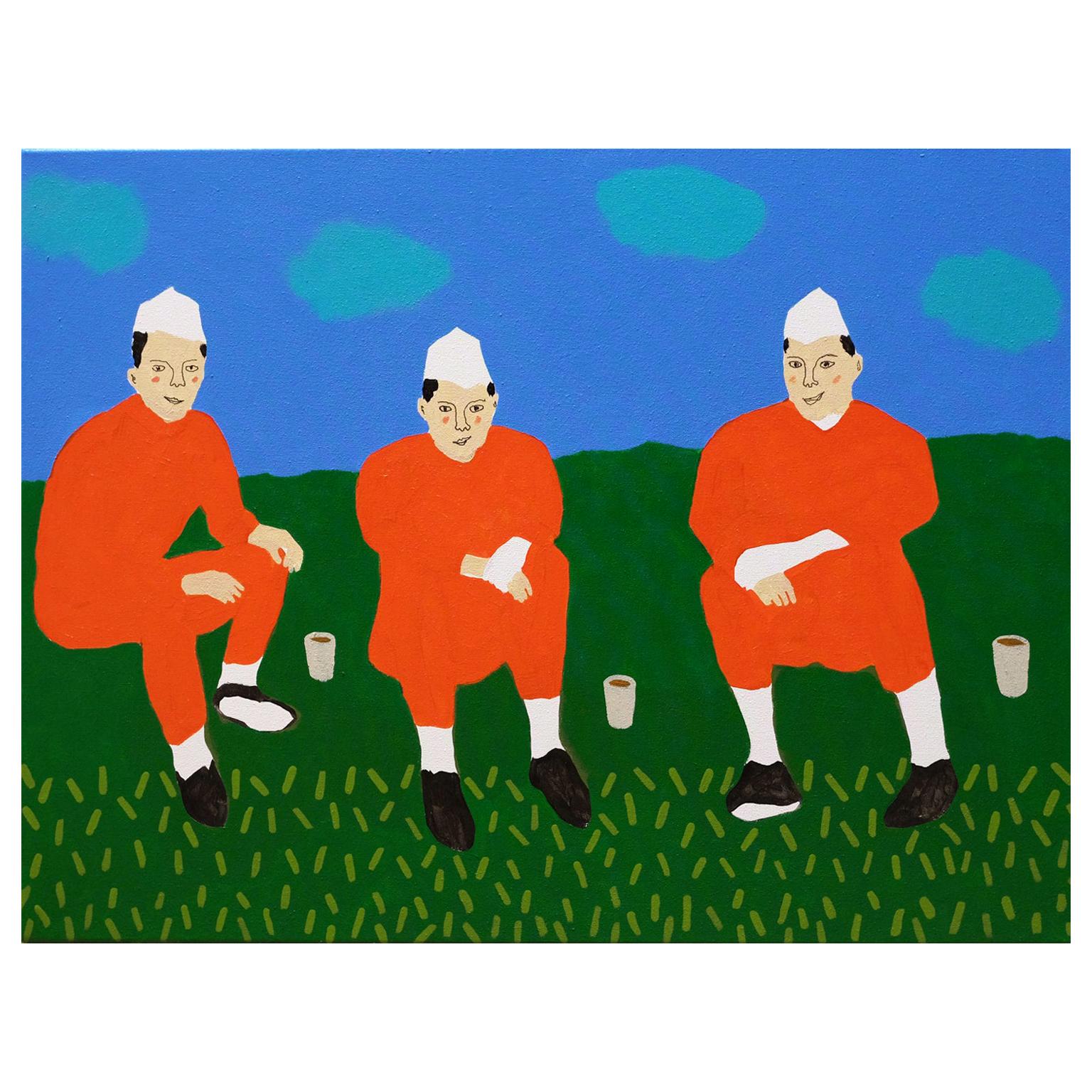 Modern 'The Tea Break' Portrait Painting by Alan Fears Pop Art For Sale