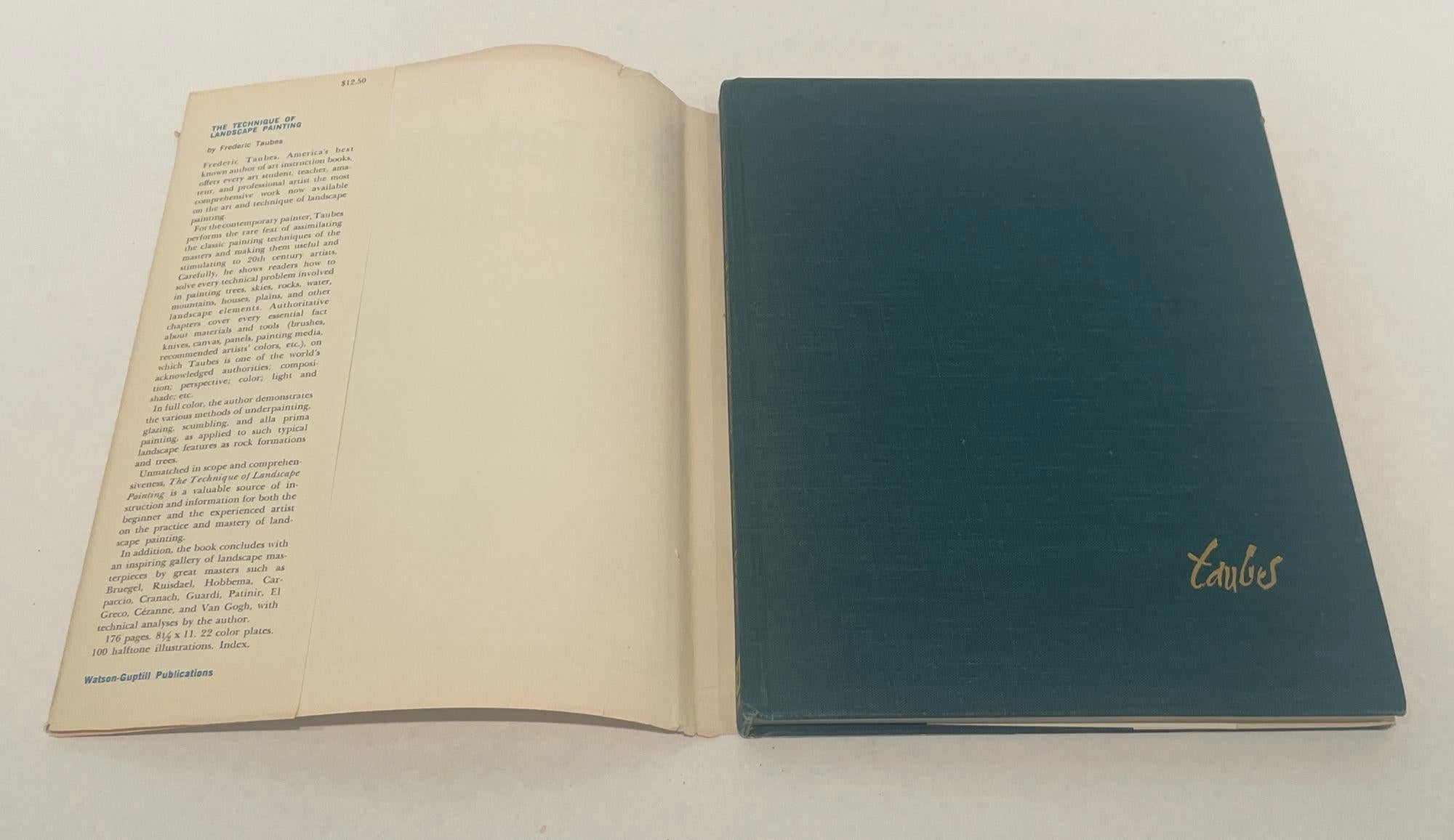 20th Century The Technique of Landscape Painting Hardcover by Frederic Taubes 1966 For Sale