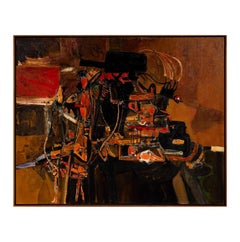 La Tempête", grande huile abstraite sur toile d'Edgar Ewing
