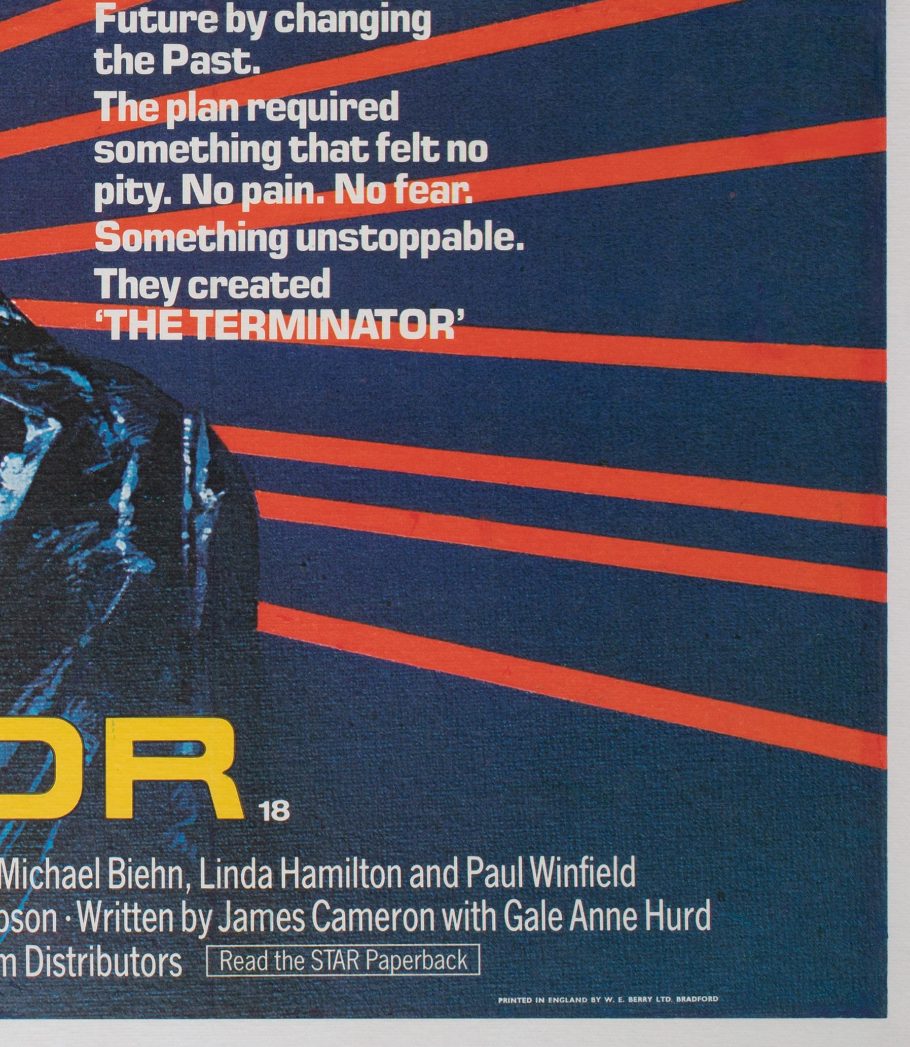 Terminator 1985 UK Quad Film Poster, Francis For Sale 1