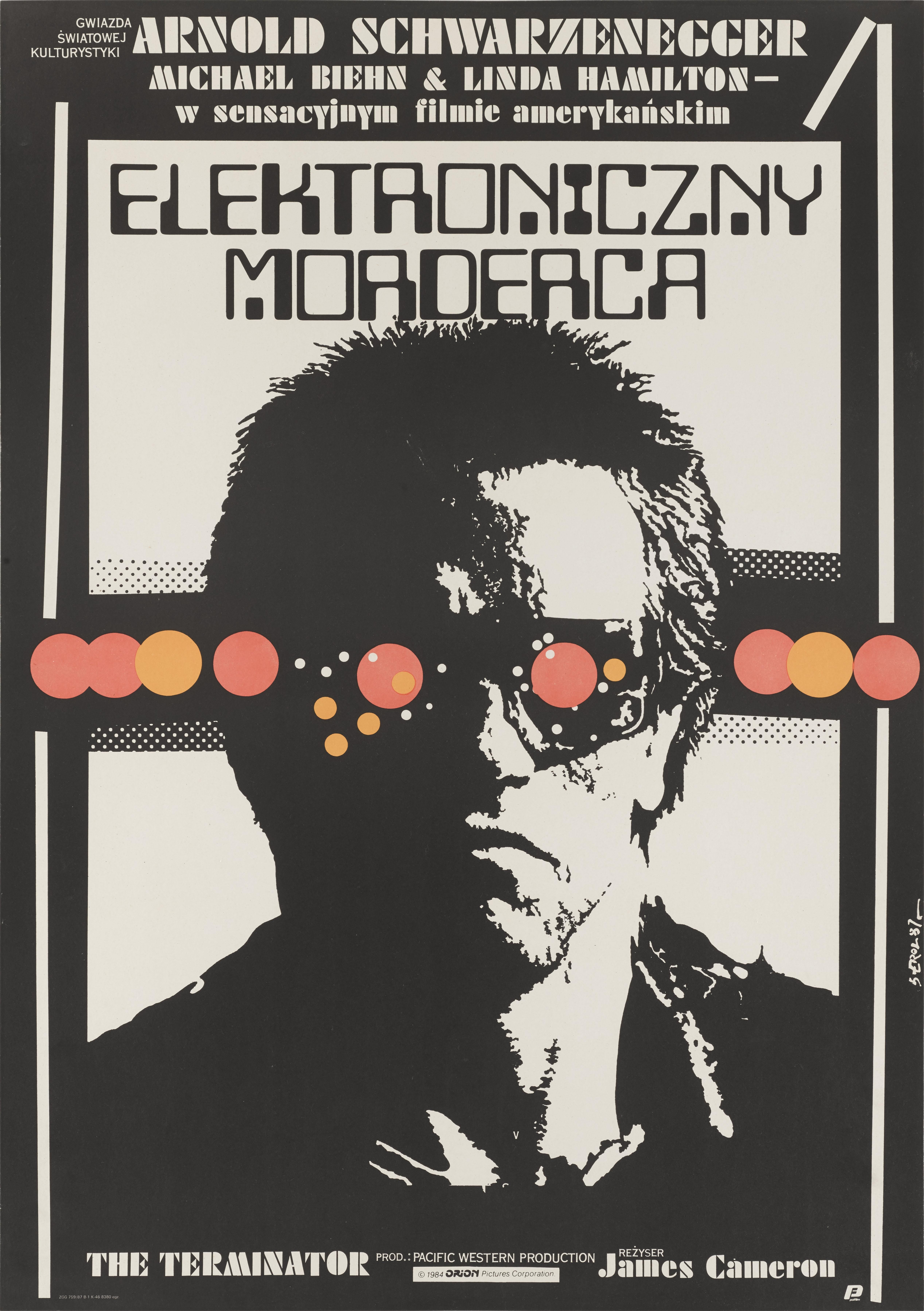 Esta es una rara película polaca original de gran tamaño para el clásico de Arnold Schwarzenegger, la película de ciencia ficción de 1984 Terminator, dirigida por James Cameron. Las ilustraciones de este cartel son de Jakub Erol (nacido en 1941).
y
