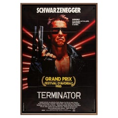 The Terminator (French) "Science Fiction" Walnut Frame Poster, 1984