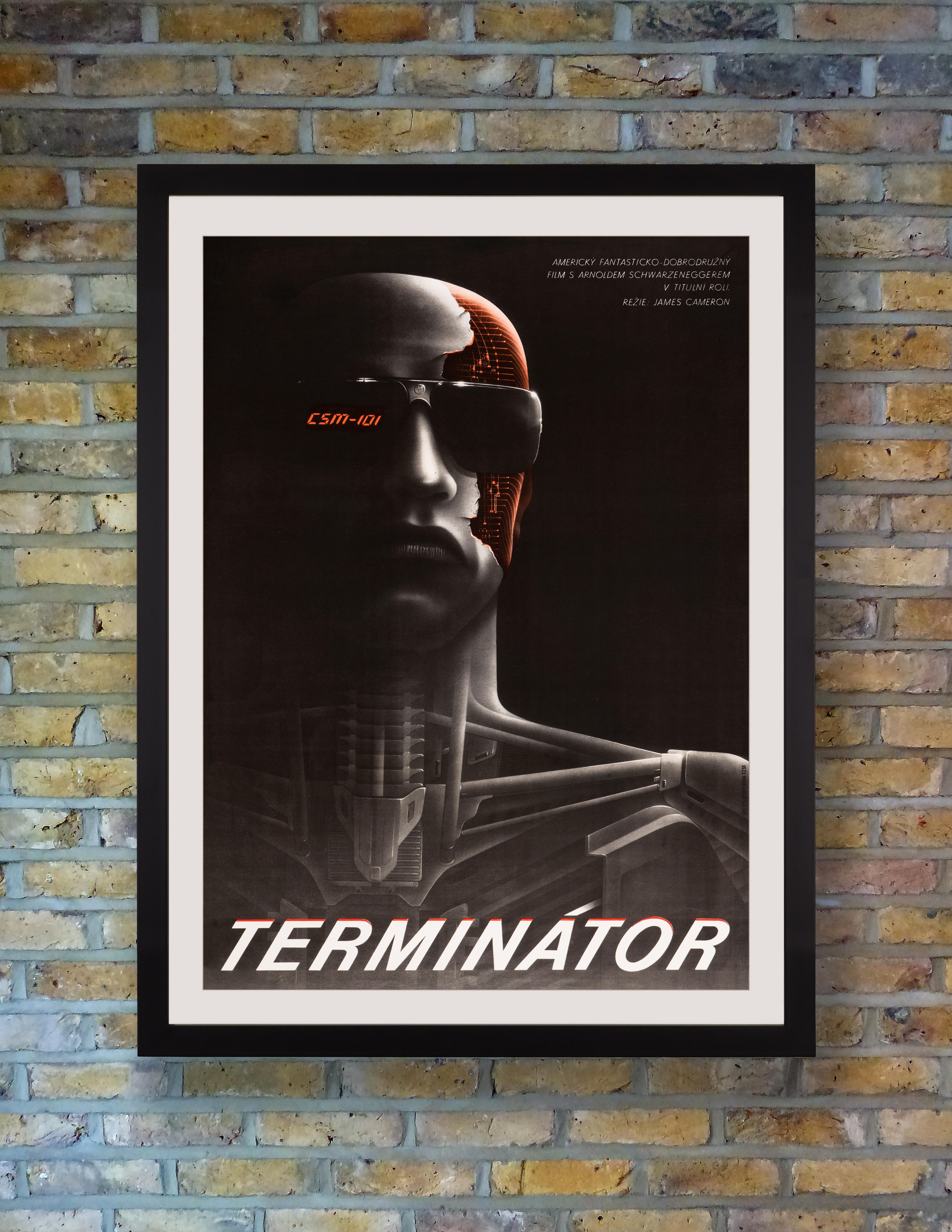 Along with Jakub Erol's stylized design for the Polish release, celebrated Czech artist Milan Pecák's imposing illustration of Arnold Schwarzenegger as 'The Terminator' is one of the finest and most sought after posters created for the seminal 1984