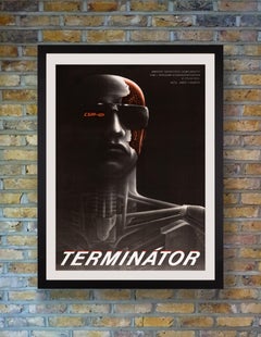 'The Terminator' Original Vintage Movie Poster by Milan Pecák, Czech, 1990
