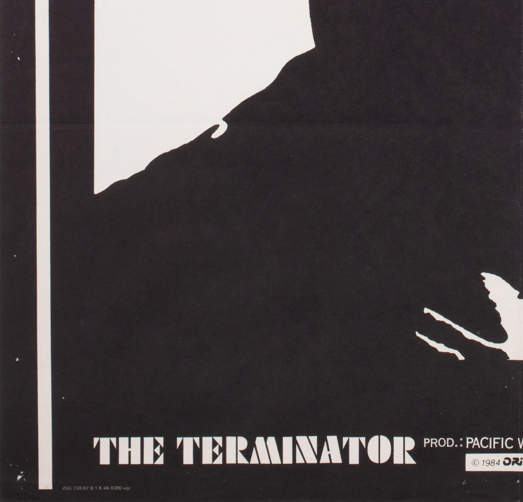 Affiche polonaise du film Terminator B1, Jakub Erol, 1987 en vente 1
