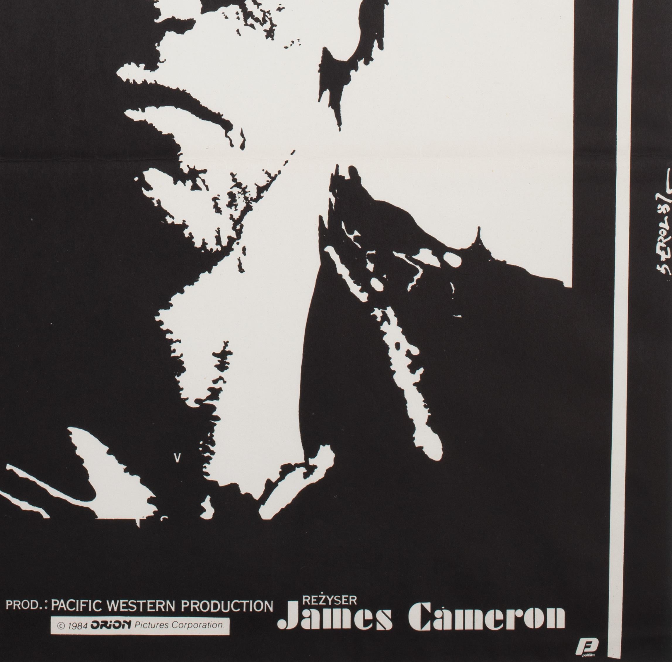 Paper The Terminator Polish Film Poster, Jakub Erol, 1987