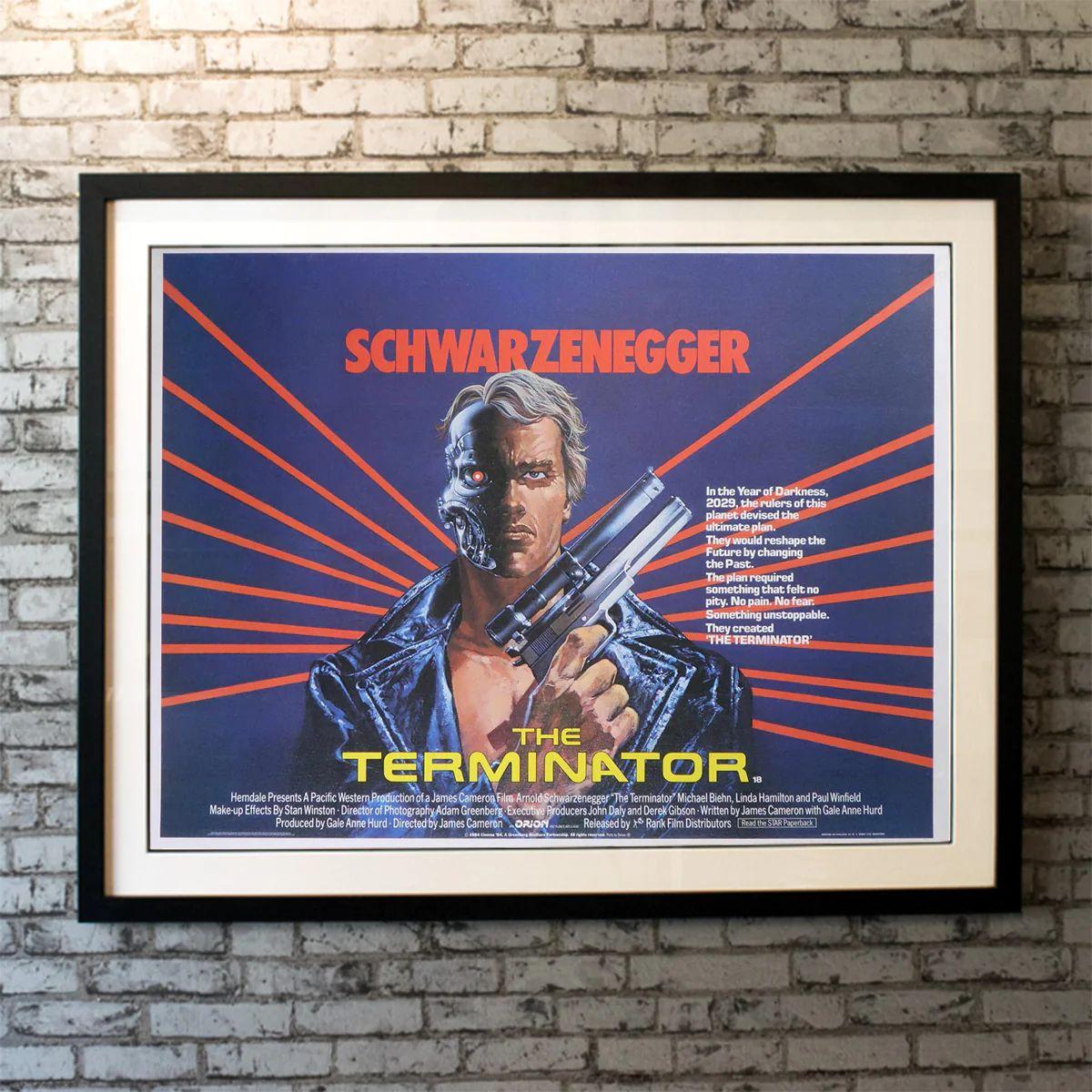 The Terminator, Unframed Poster, 1985

Original British Quad (30 X 40 Inches). A human soldier is sent from 2029 to 1984 to stop an almost indestructible cyborg killing machine, sent from the same year, which has been programmed to execute a young