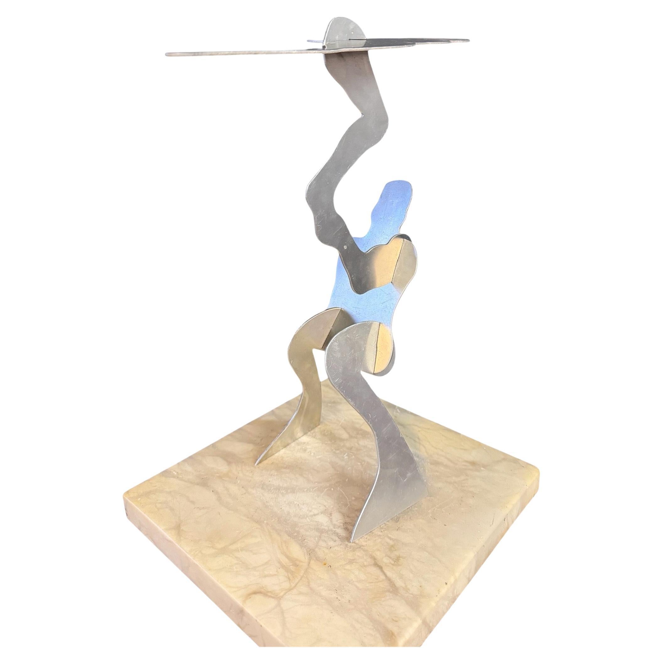 “The Test” by William Dickey King – Aluminum Figural Sculpture Mid Century