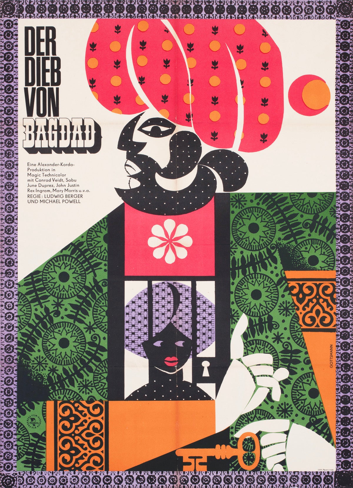 The Thief of Bagdad 1965 East German A1 Film Poster, Werner Gottsmann For Sale