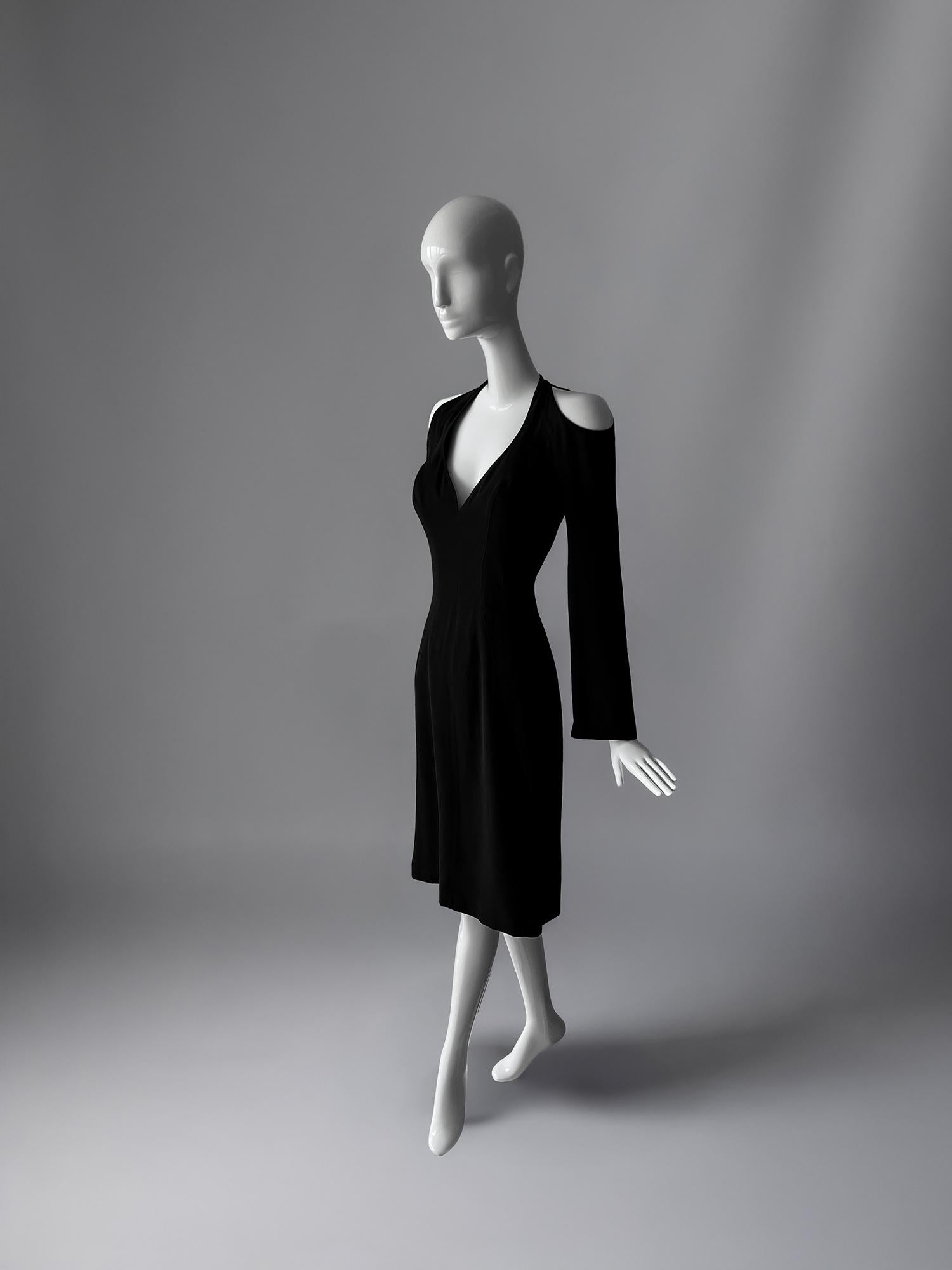 Das Thierry Mugler Couture 'Samantha Jones' Kleid SS 2001 Schwarzer Ausschnitt im Angebot 1