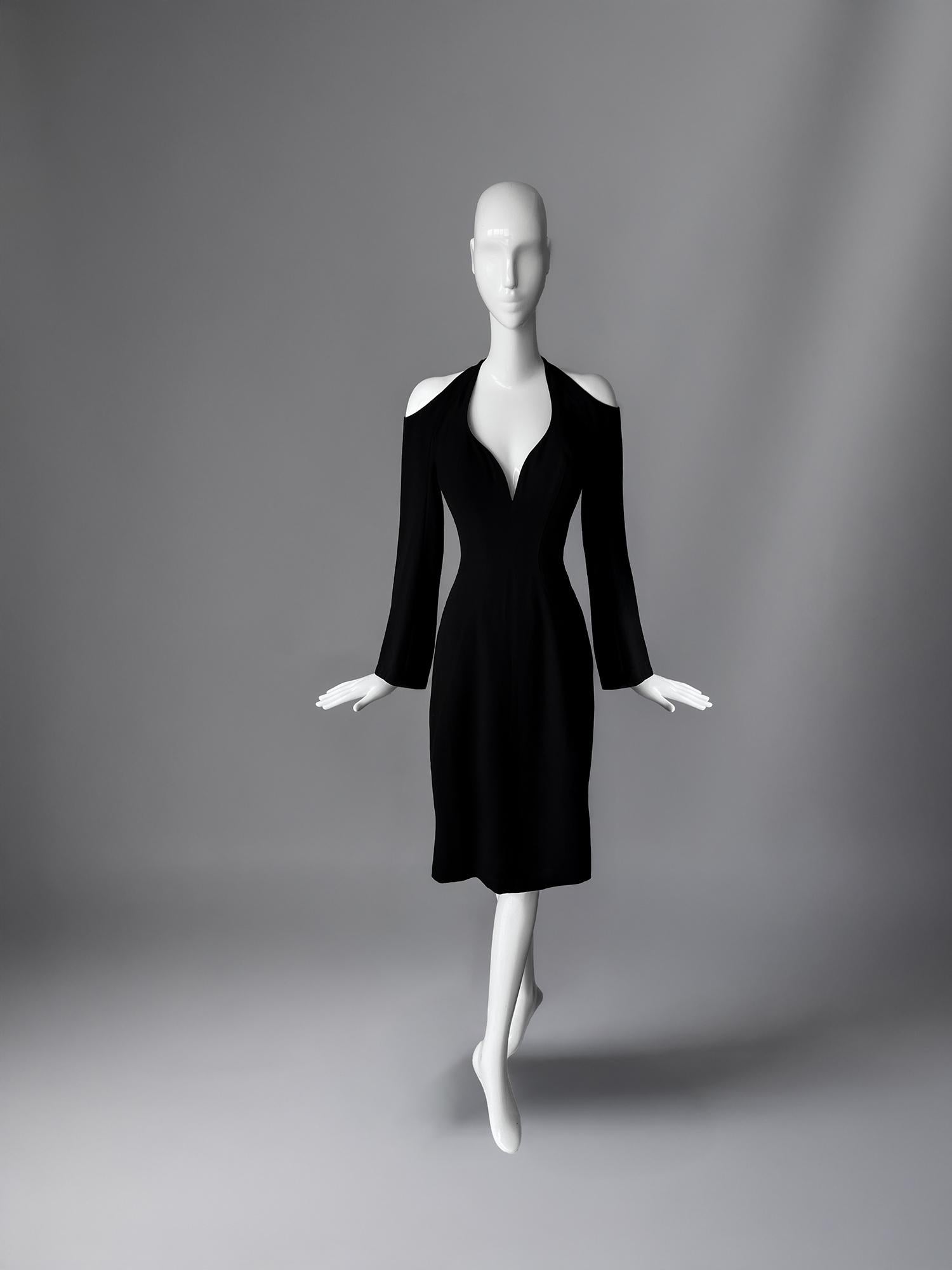 Das Thierry Mugler Couture 'Samantha Jones' Kleid SS 2001 Schwarzer Ausschnitt im Angebot 2