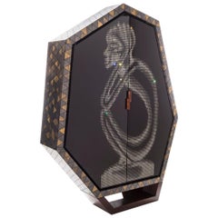 "The Thinker" Cabinet, Mahogany and Crystals, Limited Edition