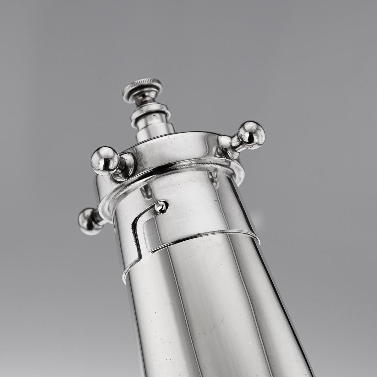 ' The Thirst Extinguisher ' Silver Plated Cocktail Shaker, Asprey & Co, c.1930 5