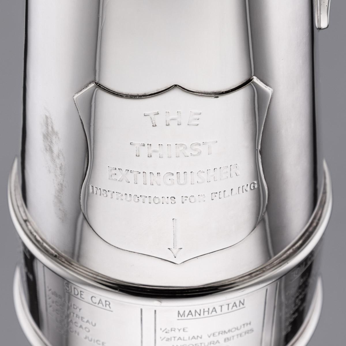 'The Thirst Extinguisher' Silver Plated Cocktail Shaker, Asprey & Co, c.1930 7