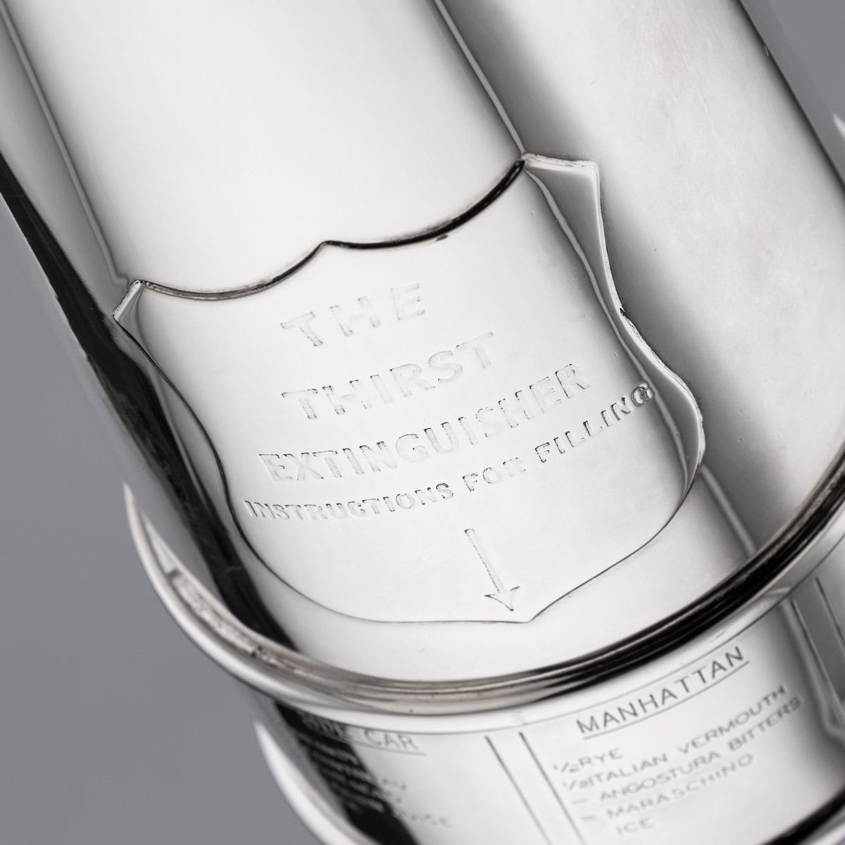 'The Thirst Extinguisher' Silver Plated Cocktail Shaker, Asprey & Co, c.1930 8