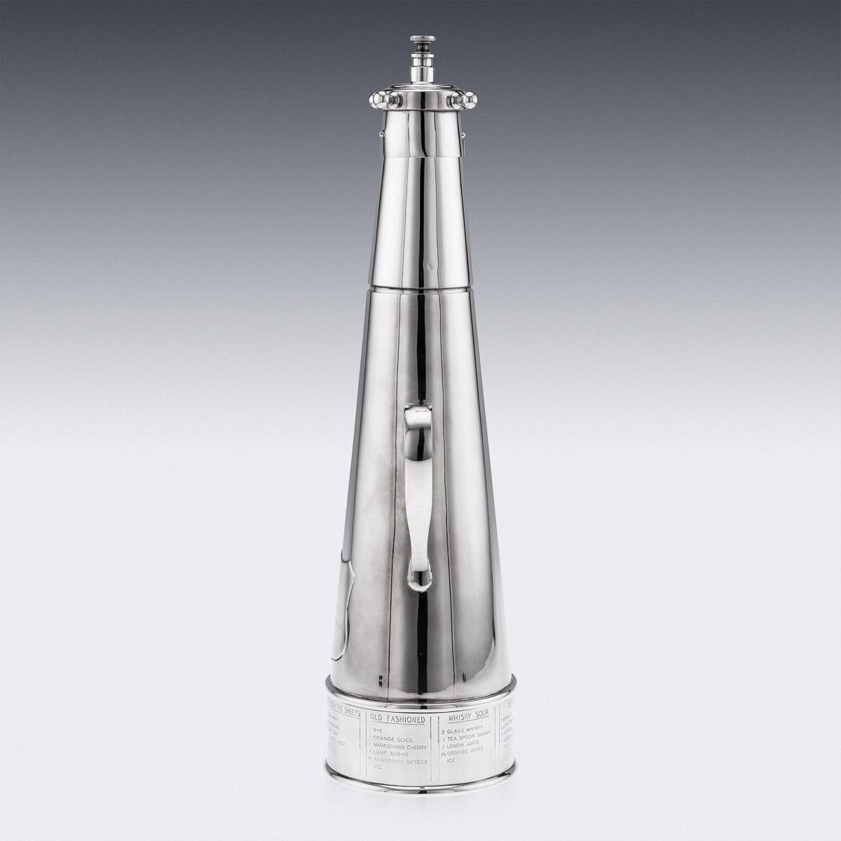 Art Deco 'The Thirst Extinguisher' Silver Plated Cocktail Shaker, Asprey & Co, c.1930