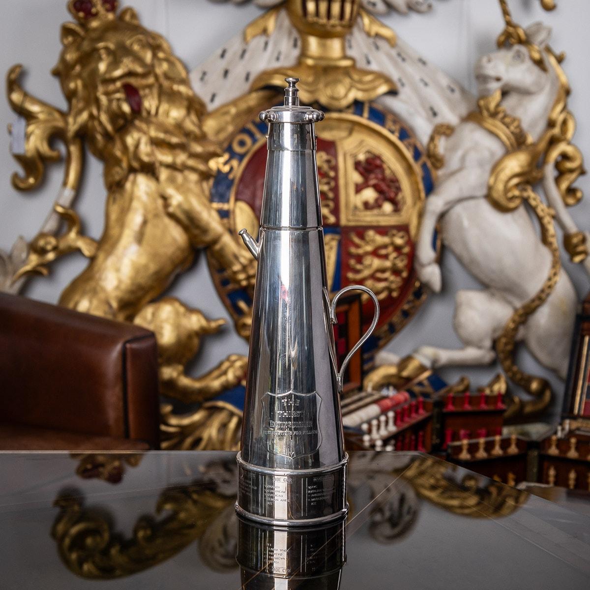 Conquer one's thirst with this Art Deco-period silverplate cocktail shaker by Asprey & Co. Dubbed the 