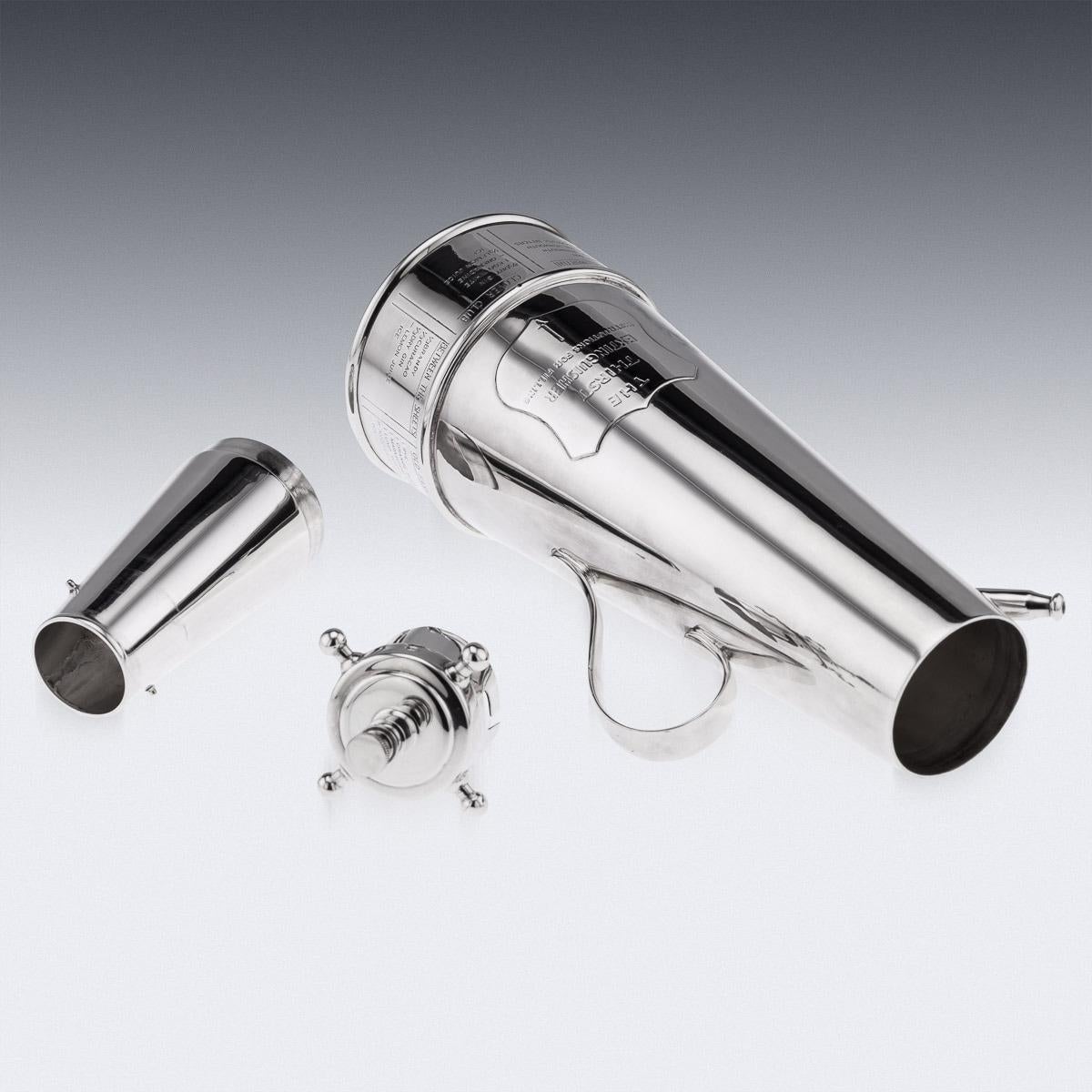 20th Century 'The Thirst Extinguisher' Silver Plated Cocktail Shaker, Asprey & Co, c.1930