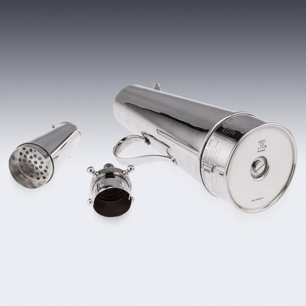 'The Thirst Extinguisher' Silver Plated Cocktail Shaker, Asprey & Co, c.1930 1