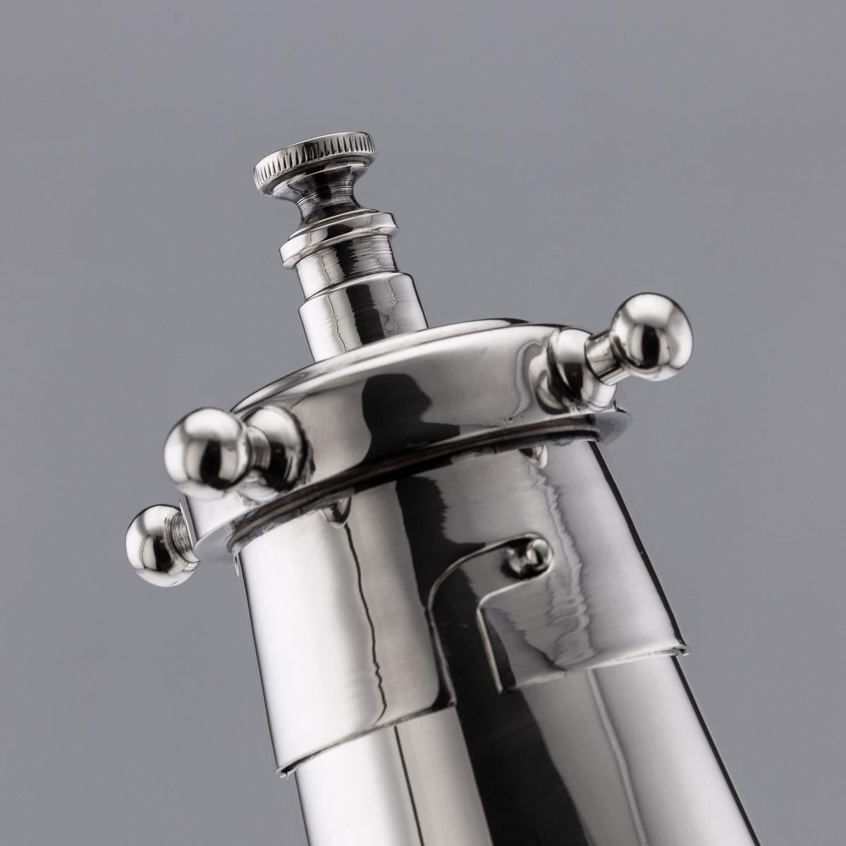 'The Thirst Extinguisher' Silver Plated Cocktail Shaker, Asprey & Co, c.1930 3