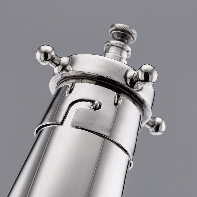 'The Thirst Extinguisher' Silver Plated Cocktail Shaker, Asprey & Co, c.1930 For Sale 3