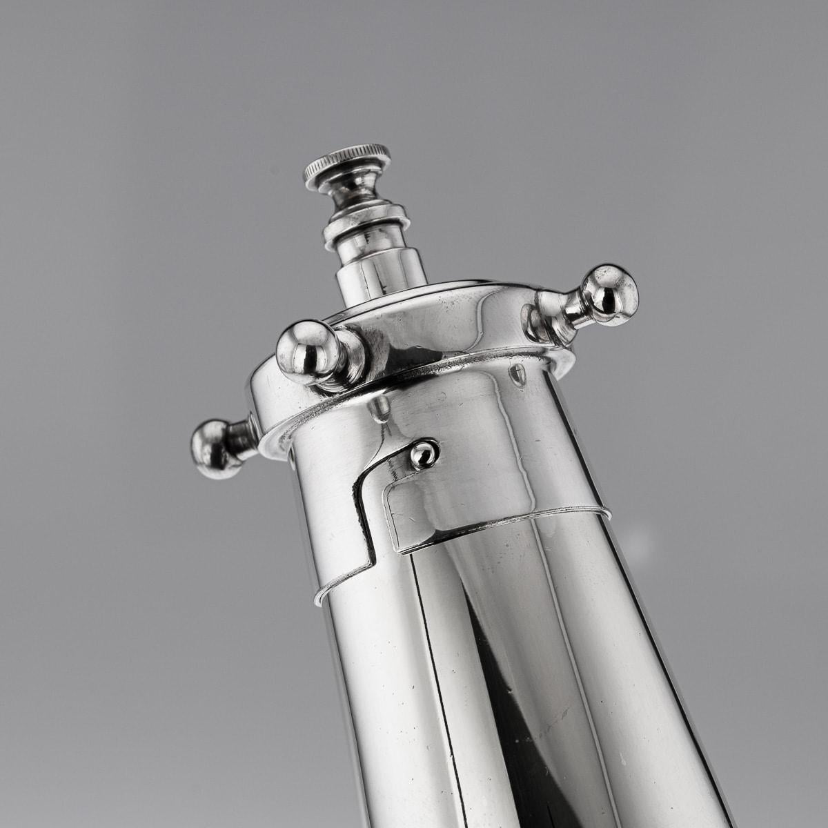 ' The Thirst Extinguisher ' Silver Plated Cocktail Shaker, Asprey & Co, c.1930 4