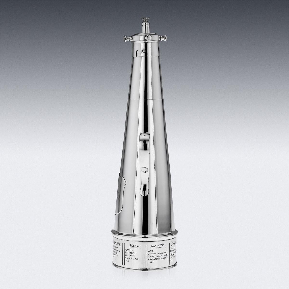 Art Deco 'The Thirst Extinguisher' Silver Plated Cocktail Shaker, Mappin & Webb, c.1930