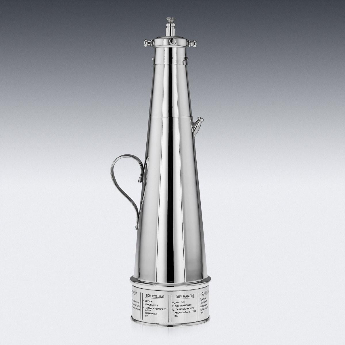 British 'The Thirst Extinguisher' Silver Plated Cocktail Shaker, Mappin & Webb, c.1930