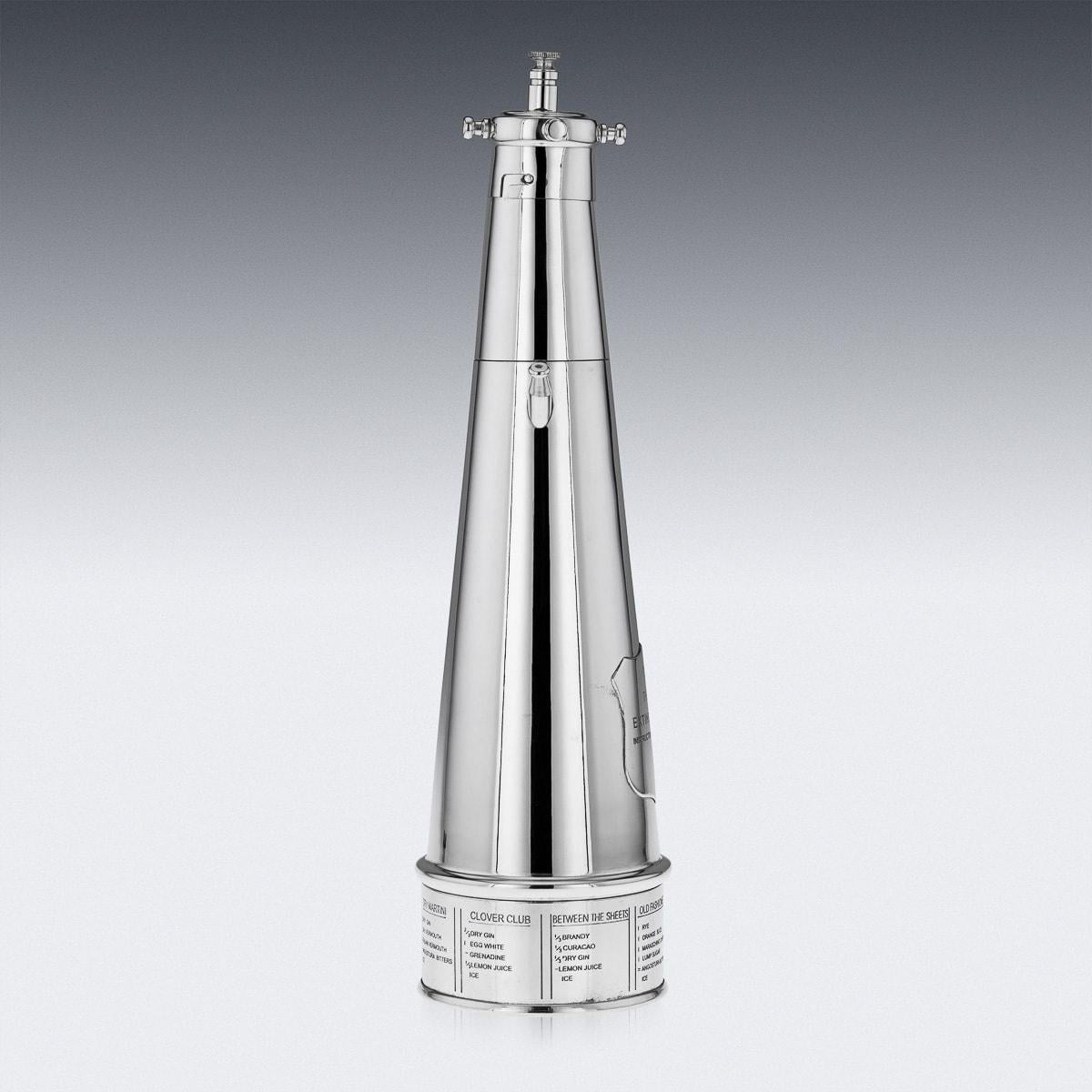 'The Thirst Extinguisher' Silver Plated Cocktail Shaker, Mappin & Webb, c.1930 In Good Condition In Royal Tunbridge Wells, Kent