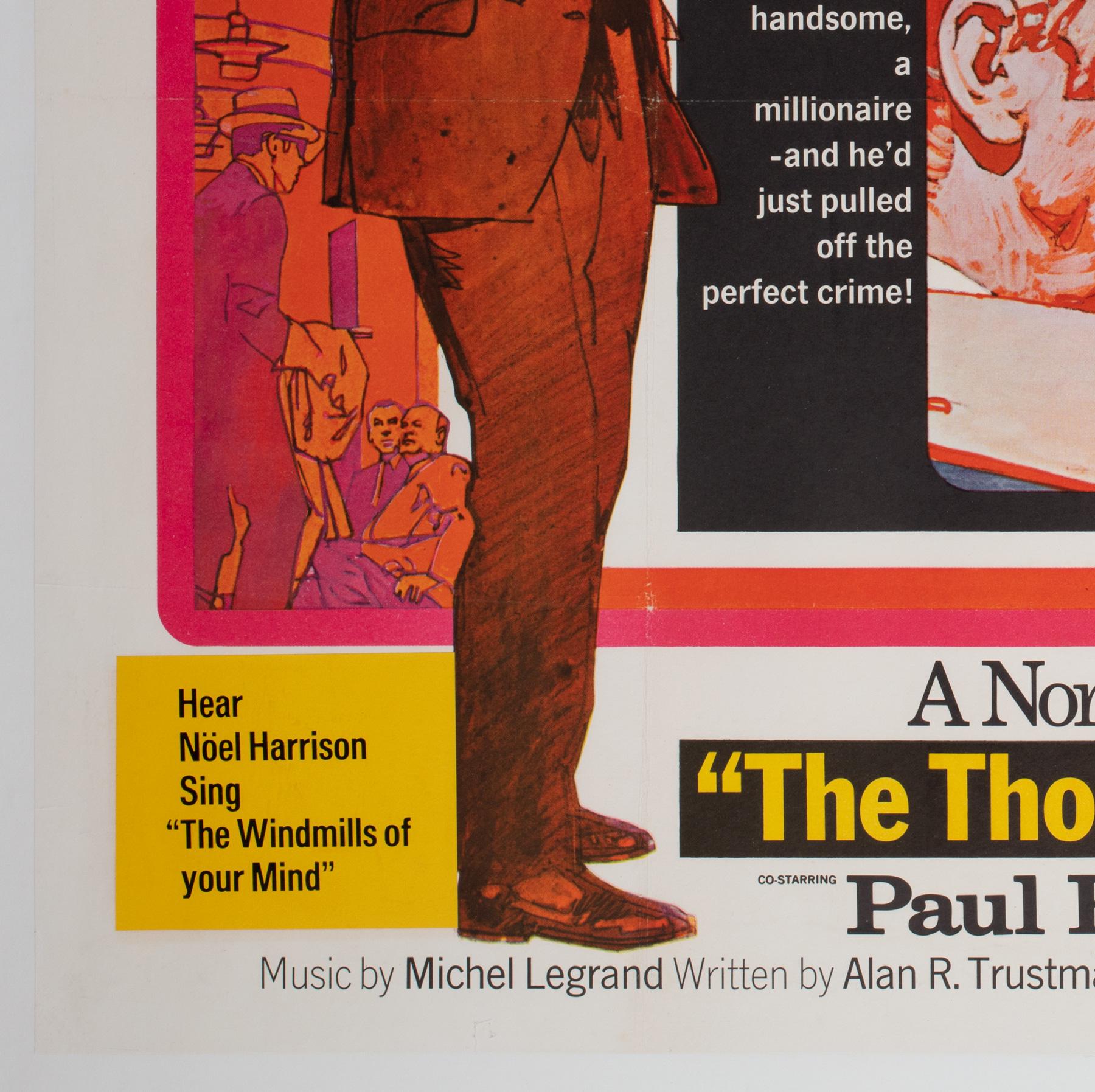 The Thomas Crown Affair 1968 UK Quad Film Movie Poster, Putzu In Excellent Condition For Sale In Bath, Somerset