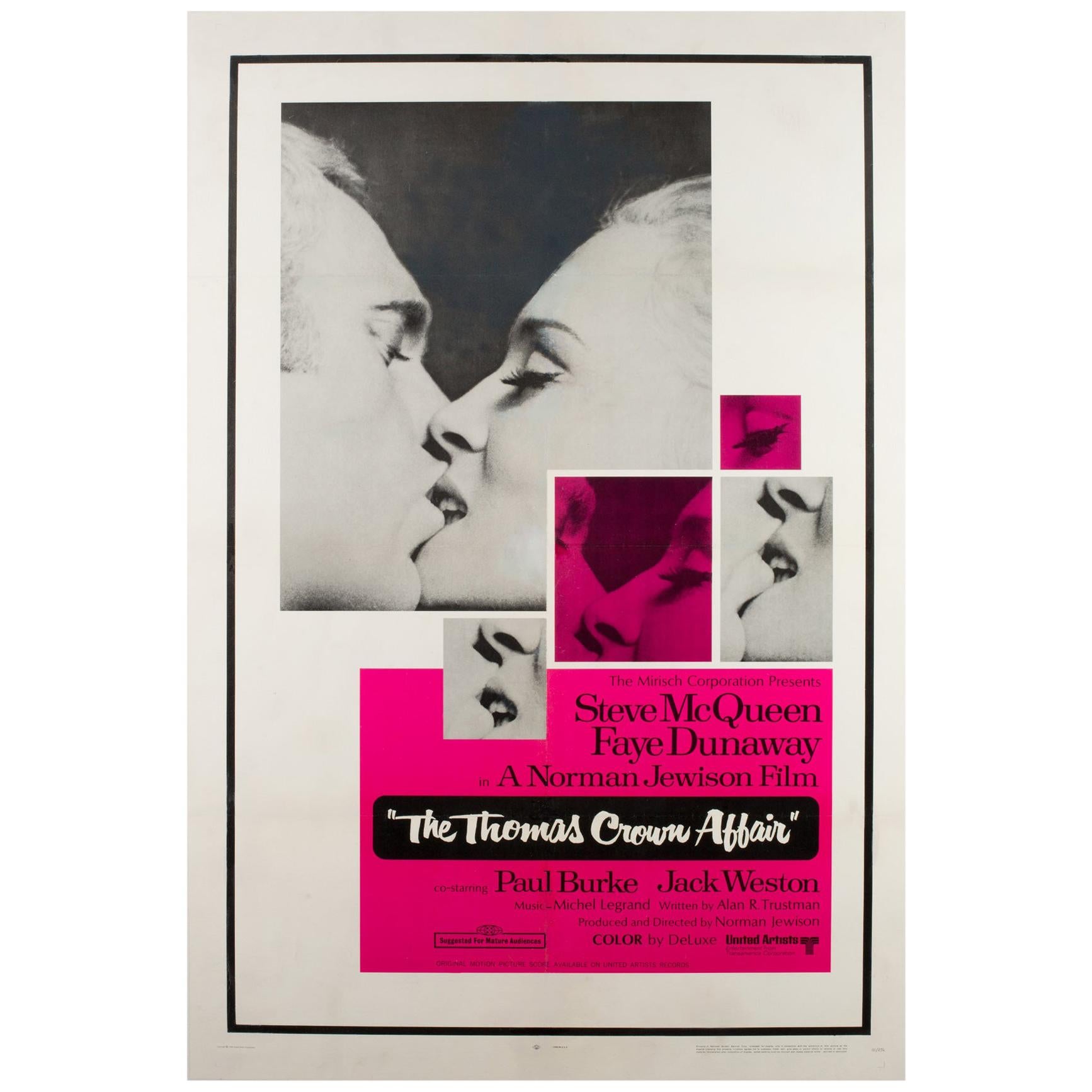 "The Thomas Crown Affair", US Film Poster, 1968, Linen Backed