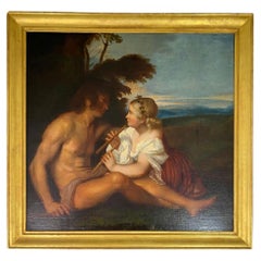 "The Three Ages of Man" Oil on Canvas After Titian 19th Century