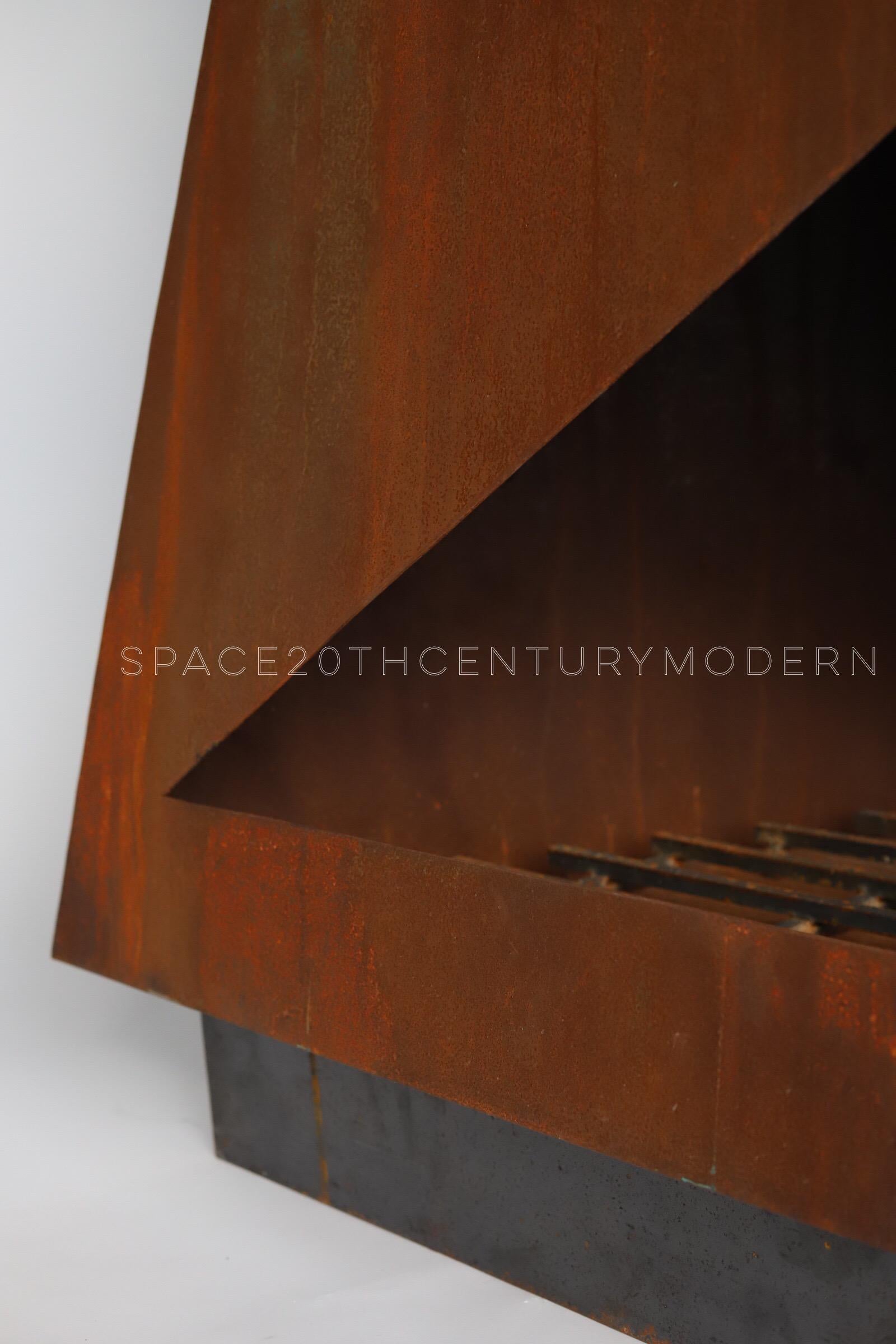 Welded The Three, an Outdoor Fireplace Fire Pit by Space 20th Century Modern
