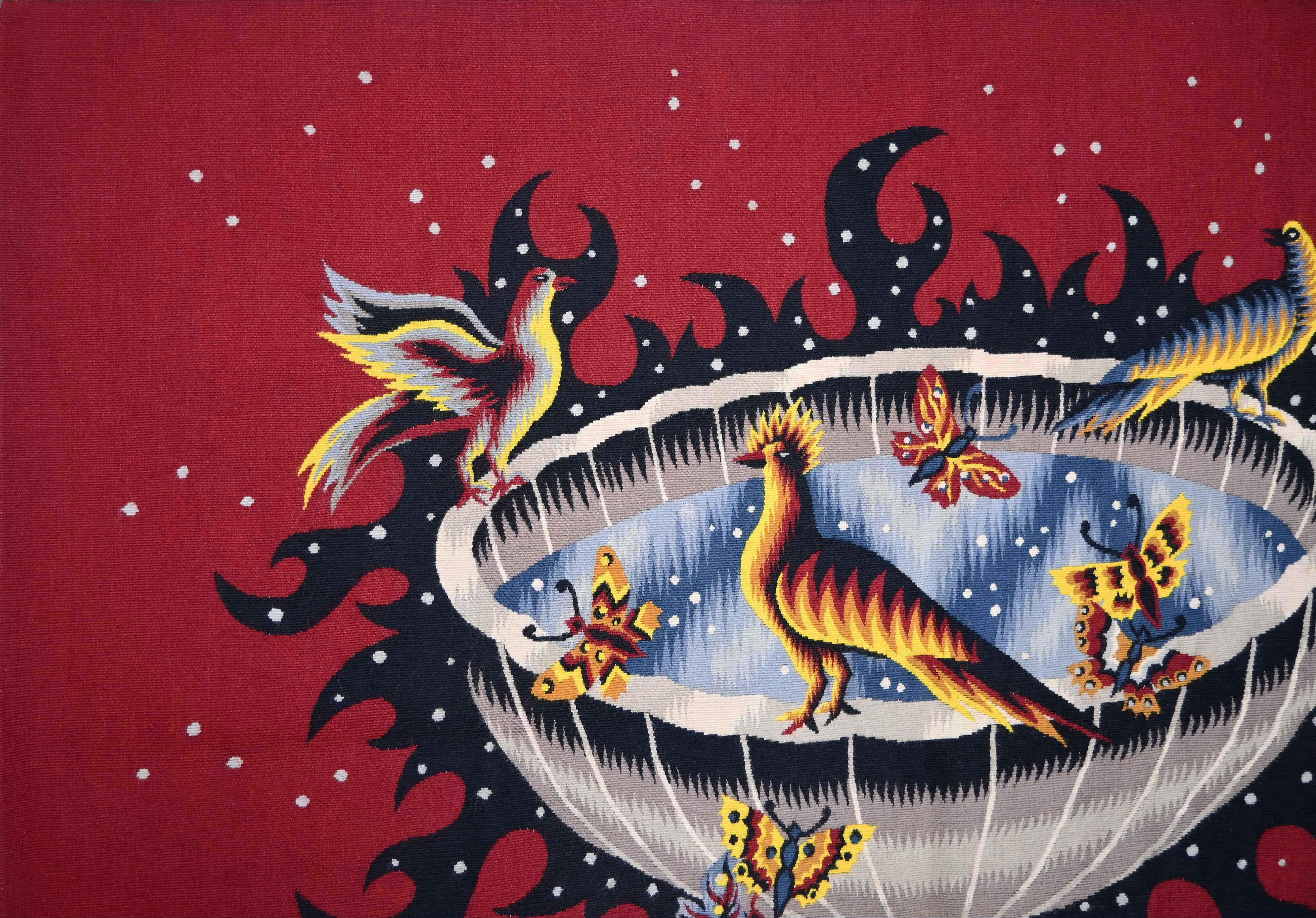 Las Tres Palomas, Jean Picart Le Doux - Tapiz francés Atelier Berthaut - N 1470 Francés en venta