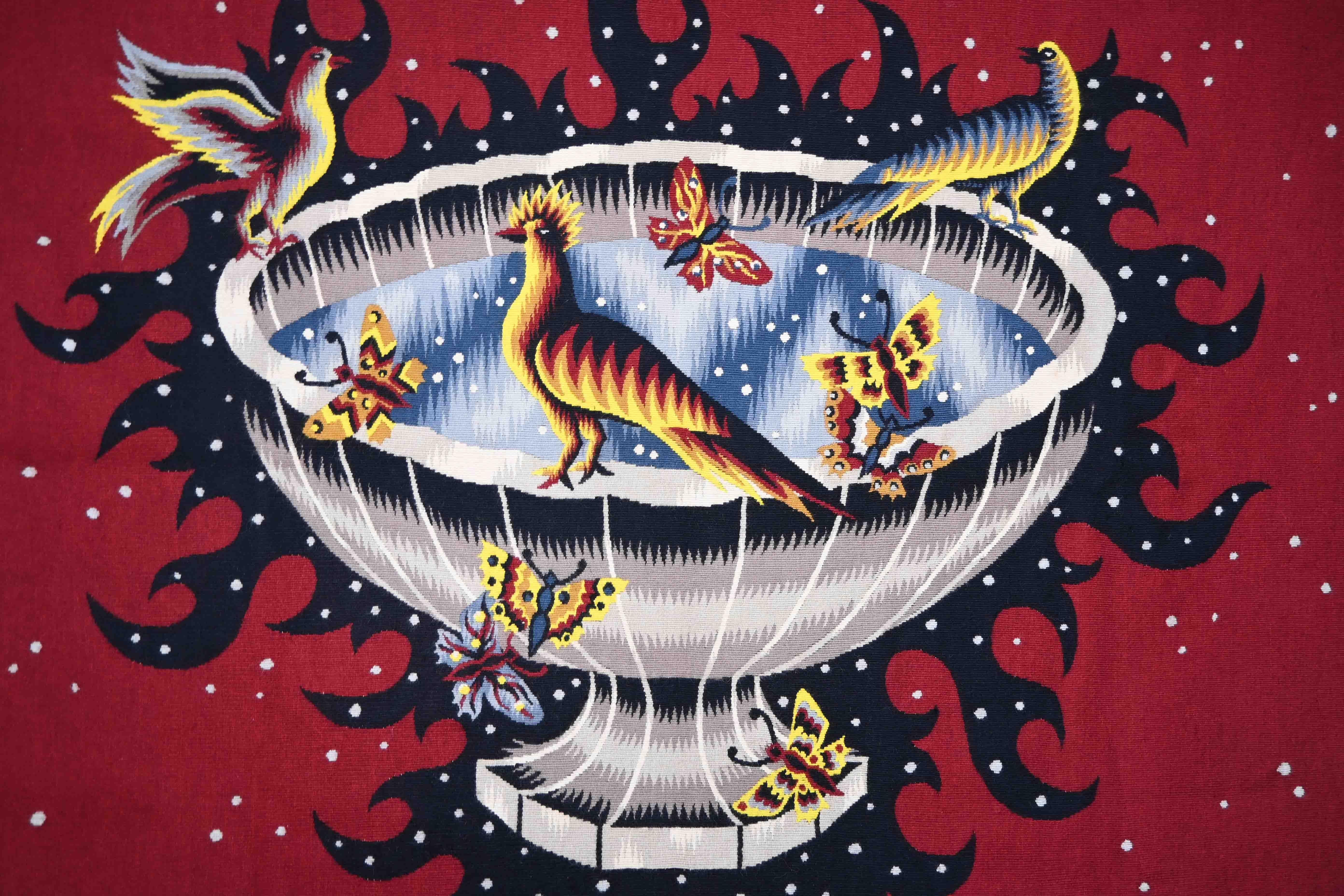 Las Tres Palomas, Jean Picart Le Doux - Tapiz francés Atelier Berthaut - N 1470 en Excelente estado para la venta en Paris, FR